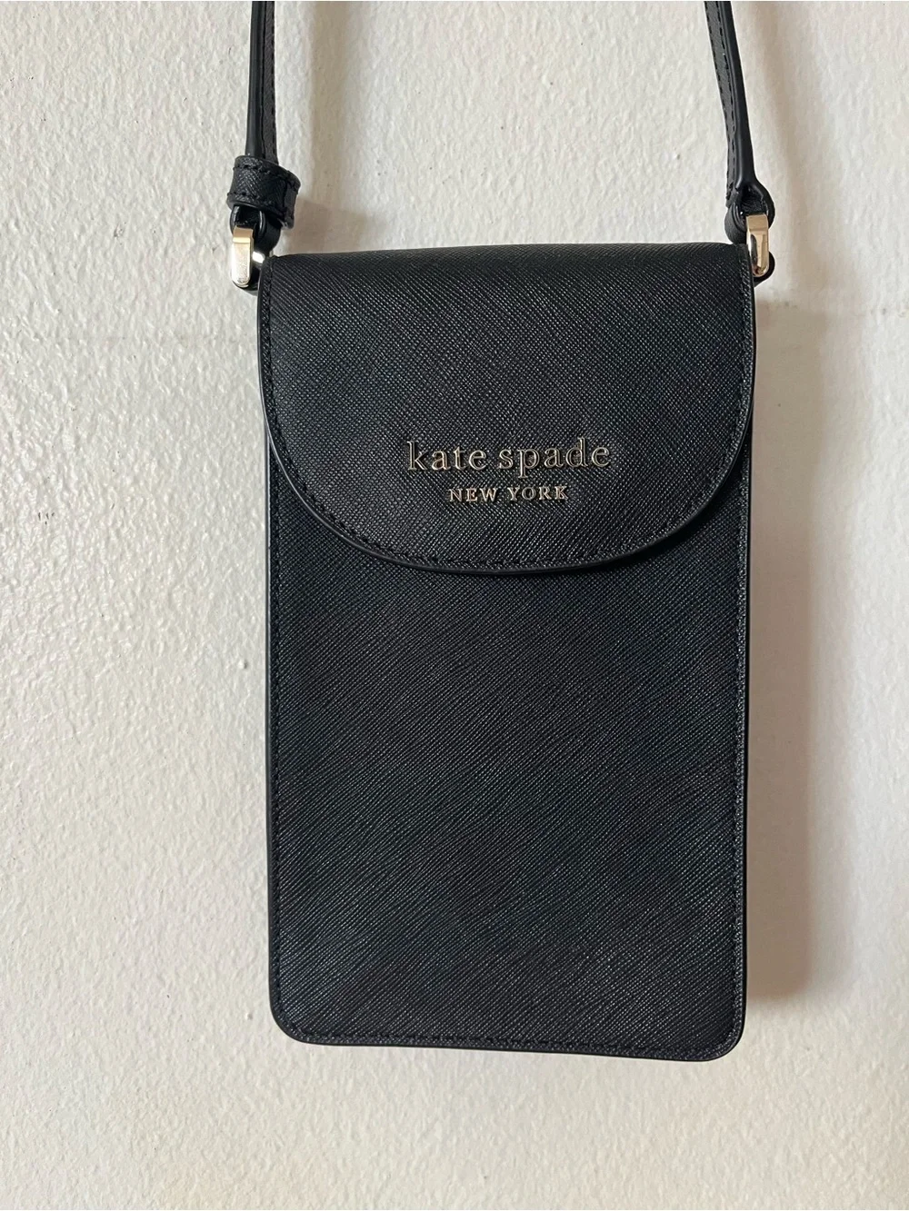 kate spade Black Saffiano Crossbody Phone Pouch